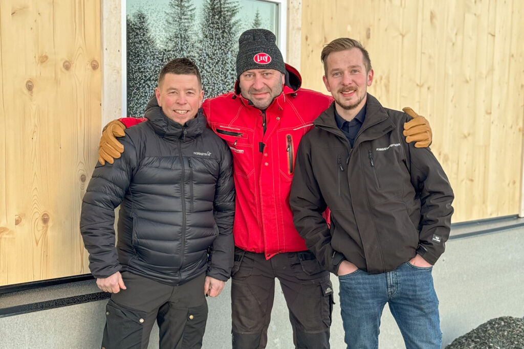 Stein Erik Røset, Kjetil Olsen og Egil Berntsen, februar 2025, Ogndal i Steinkjer