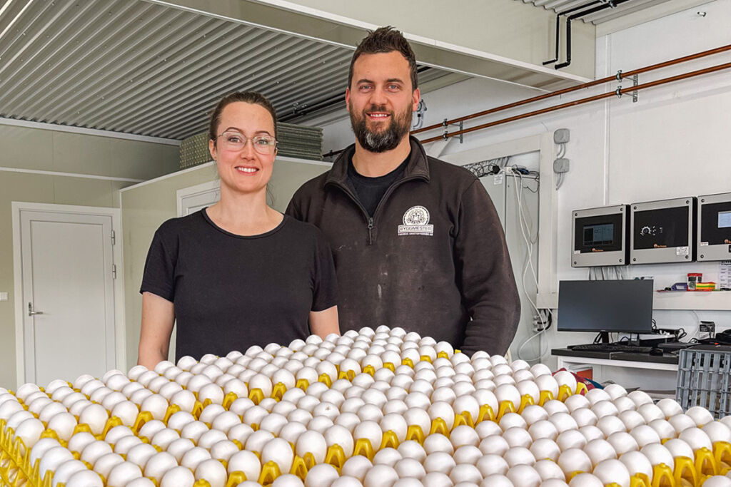 Ida og Thomas Kristoffersen på Brekka gård, Vassbygda i Stjørdal. Mars 2025