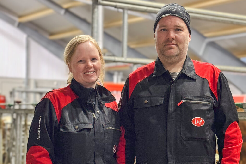 Martin og Marte B Lindeland på Hompland gård, februar 2025