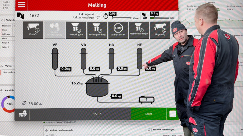 Peter Birkholt, Servicesjef for Lely Norge og Kjetil Olsen, Produktsjef Fjøssystemer Gruppen,