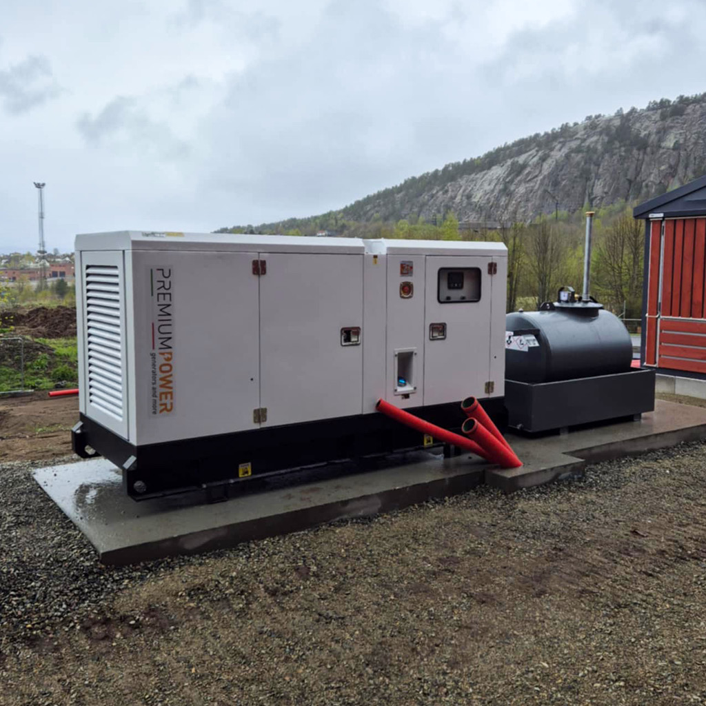 Nødstrømsaggregat til brannstasjon på 100 kVA / 400V